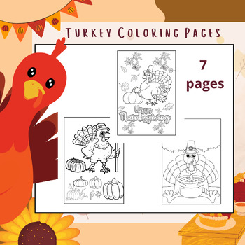 Preview of Turkey  and Thanksgiving Coloring Pages