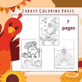 Turkey  and Thanksgiving Coloring Pages