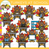Fun and Smart Thanksgiving Turkey at School Clip Art