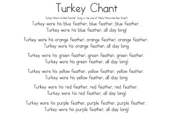 Preview of Turkey chant for colors