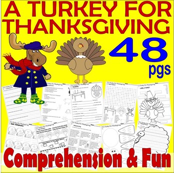 Preview of Turkey for Thanksgiving Read Aloud Book Study Companion Comprehension E Bunting