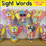 Turkey in Disguise Color by Sight Words 3D Characters - Th