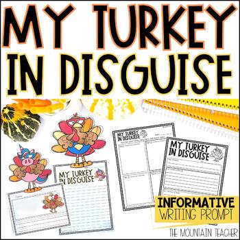 Preview of Turkey in Disguise Craft and Thanksgiving Writing Prompt for November