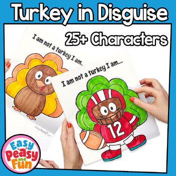Preview of Turkey in disguise craft and writing perfect for bulletin board