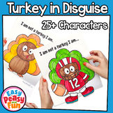 Turkey in disguise craft and writing perfect for bulletin board