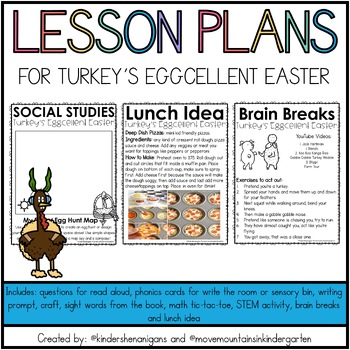 Preview of Turkey's Eggcellent Easter Substitute Lesson Plans