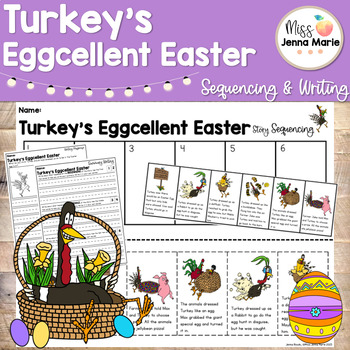 Preview of Turkey's Eggcellent Easter April Writing Activities Sequencing Comprehension