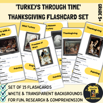 Preview of Turkey's Through Time! Flashcards for Fall and Thanksgiving Inspired Activities