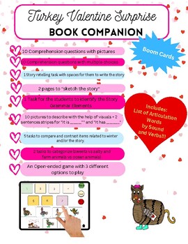 Preview of Turkey's Valentine Surprise Book Companion Boom Cards