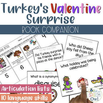 Preview of Turkey's Valentine's Surprise Book Companion for Articulation and Language