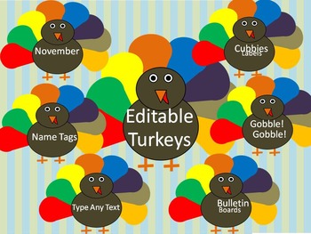 Preview of Turkey Editable Labels