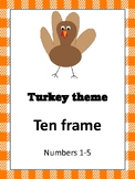 Turkey theme- ten frame