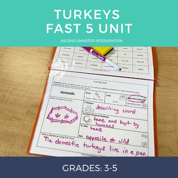 Preview of Turkeys Fast 5 Unit (3rd - 5th)