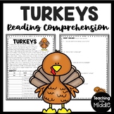 Turkeys Informational Text Reading Comprehension Worksheet