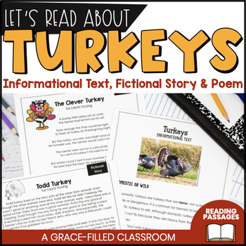 Preview of Turkeys Informational Text, Story and Poem