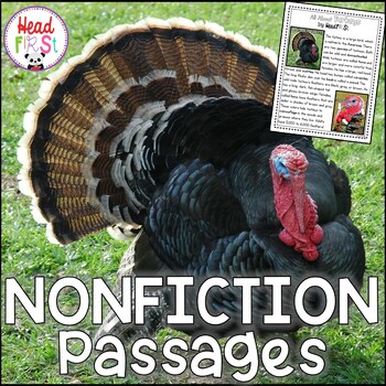 Preview of Turkeys Passages for Close Reading Comprehension Questions Writing Activities