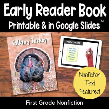 Preview of Turkeys Printable Leveled Reading Book for First Grade - Fall & Thanksgiving