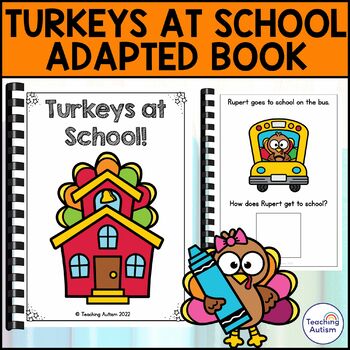 Preview of Turkeys at School Adapted Book for Special Education | Thanksgiving Activities