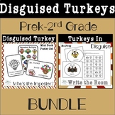 DOLLAR DEAL Turkeys in Disguise Write the Room Coloring Pa