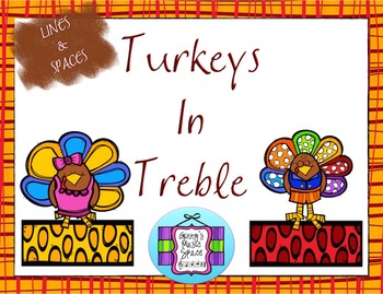 Preview of Turkeys in Treble - Review the Treble Clef LINES AND SPACES