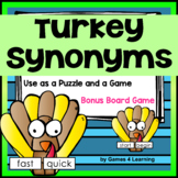 Turkey Synonym Game for Thanksgiving Center Activity 1st, 