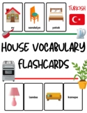 Turkish *House Vocabulary* Flashcards for Kids - 56 Turkis
