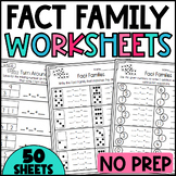 Turn Around Fact and Fact Family Worksheets: Addition and 