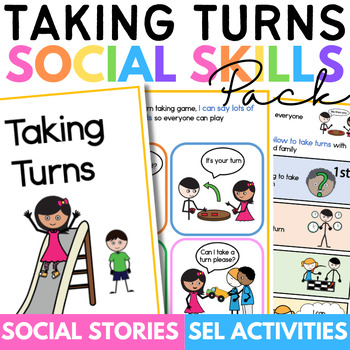 Preview of Turn Taking Social Skills Story with Social Emotional Learning Activities