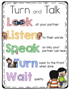 turn and talk anchor chart