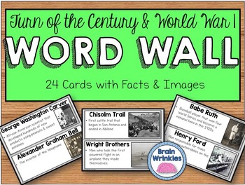 Preview of Turn of the Century and World War I Word Wall