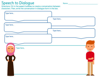 Preview of Speech to Dialogue- Distance Learning / Printable