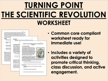 Preview of Turning Point - The Scientific Revolution worksheet - Global/World History