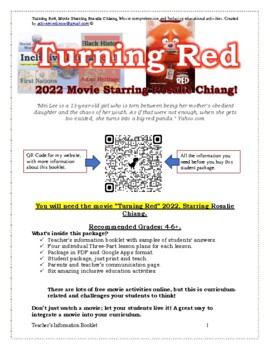 Preview of Turning Red, 2022 Movie review and one week of educational activities.