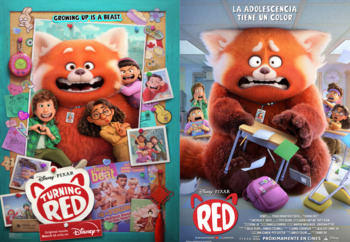 Preview of Turning Red BUNDLE in SPANISH & ENGLISH | 2 Bilingual Pixar Movie Guides