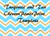 Turqouise and Tan Chevron PowerPoint Template