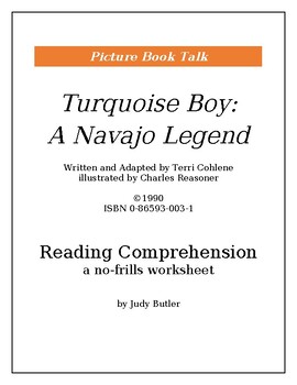 Preview of Turquoise Boy: Reading Comprehension