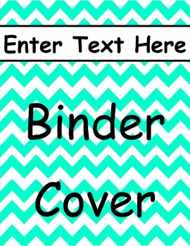 Preview of Turquoise Chevron Binder Cover 1