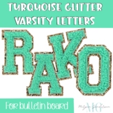 Turquoise Varsity Letters Alphabet