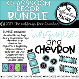 Turquoise and Chevron Classroom Decor and Organization BUNDLE!