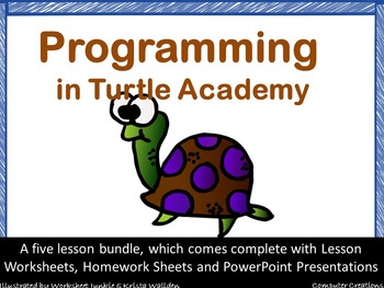 Preview of Turtle Academy Logo Coding Programming Lesson Plans