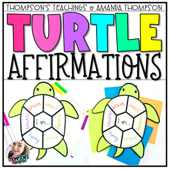 Preview of Turtle Affirmations Craft| Mindfulness | SEL Craft