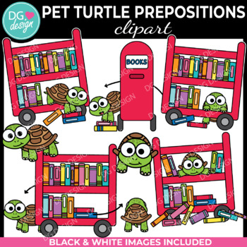 Preview of Turtle Preposition Clipart | Back To School Clip Art | Positional