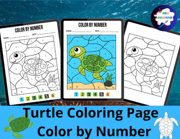 Preview of Turtle Coloring Page - Color by Number