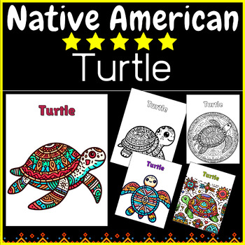Preview of Turtle ⭐ Coloring Pages & Clip Art | Native American Unit | Indigenous People ⭐