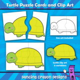 Turtle Clip Art Puzzle Cards