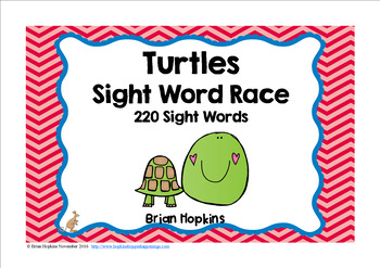 Turtle Sight Word Race by Brian Hopkins | Teachers Pay Teachers