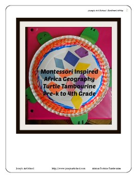 Preview of Turtle Tambourine Art project Africa Montessori Grade Pre-K to 2nd grade