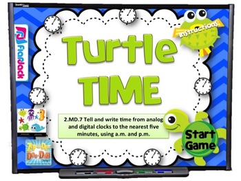 Preview of 2nd Grade Telling Time Smart Board Game (CCSS.2.MD.7)