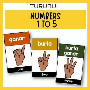 Preview of Turubul Language Posters & Flashcards | Numbers 1 to 5 | Turrbal