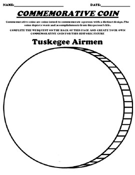 Preview of Tuskegee Airmen  COMMEMORATIVE COIN WORKSHEET AND WEBQUEST